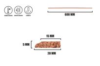 Die Sockelleiste aus Kork LB 2 mit horizontalem Profil und einer Länge von 60 cm - 3
