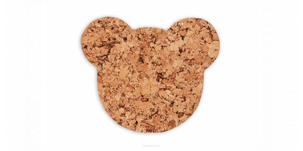 Dekorativer Korkuntersetzer kleiner Teddybär 14x11 cm Satz von 4 Stück