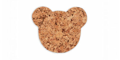 Dekorativer Korkuntersetzer kleiner Teddybär 14x11 cm Satz von 4 Stück