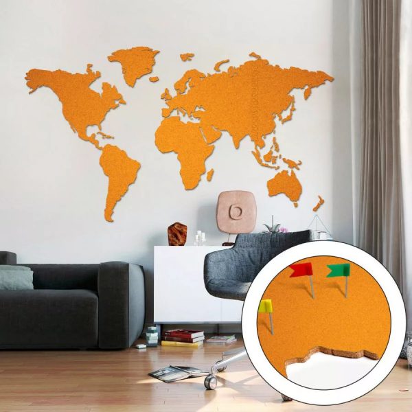 Pinnwand Weltkarte Gross Orange