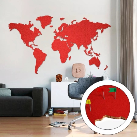 Pinnwand Weltkarte Gross Rot